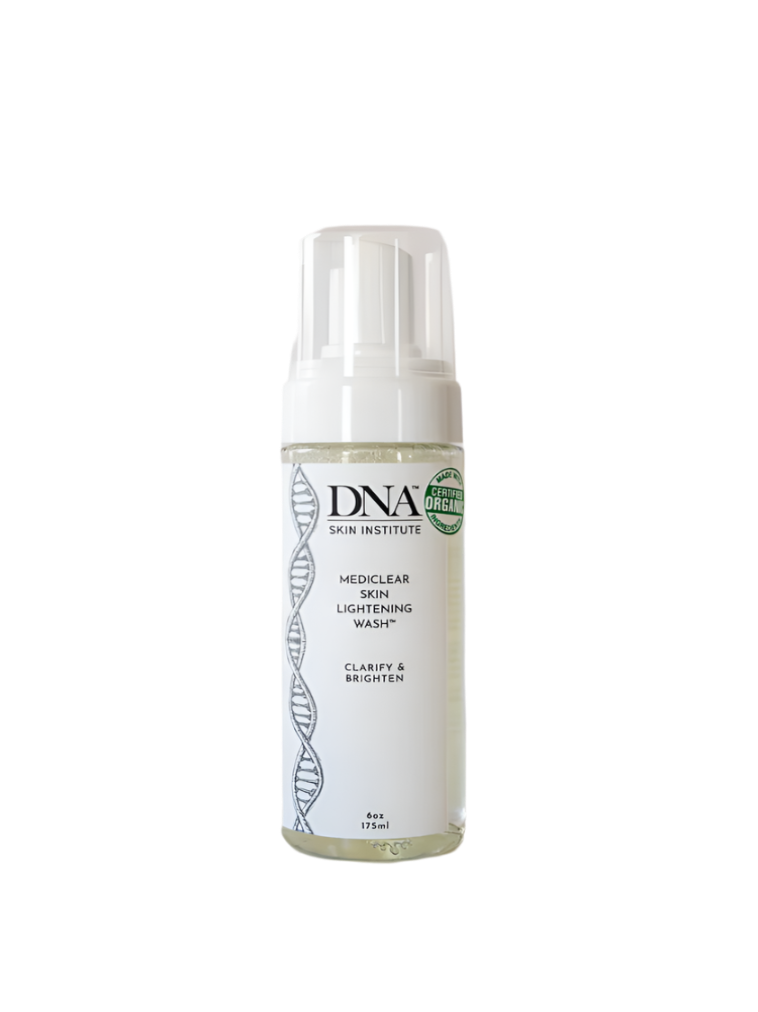 Skincare product bottle with 'DNA Skin Institute' label on a white background